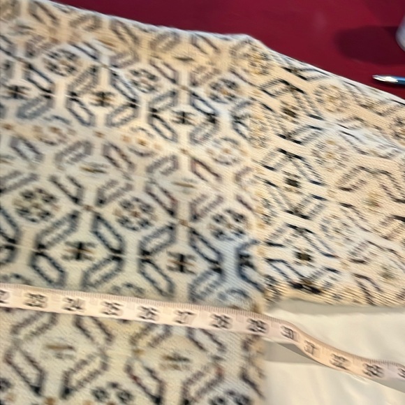 Concrete mix 90s V Neck boxy heavy Sweater Geometric Beige Tan Blue Cosby MEN 2X - Picture 15 of 16